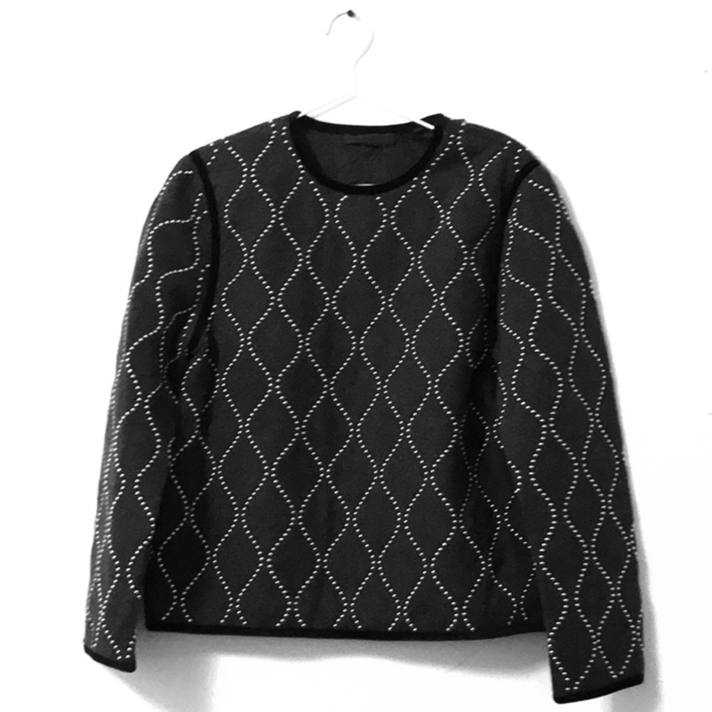 AW QUILTED SWEATSHIRT WITH HOURGLASS STUDWORK